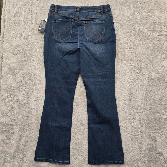 Democracy Itty Bitty Bootcut Cascading Rhinestone Detail Denim Jean Sizes NEW - Picture 10 of 14